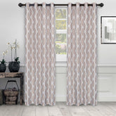 Venetian Damask Jacquard Grommet Traditional Curtain Panel Set